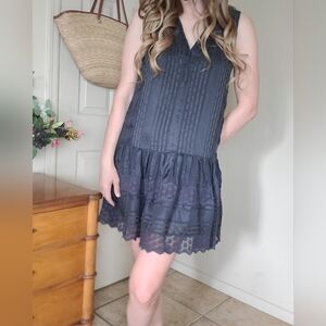 Rebecca Taylor Lovely Silk Lace Drop Waist Dress Size 0